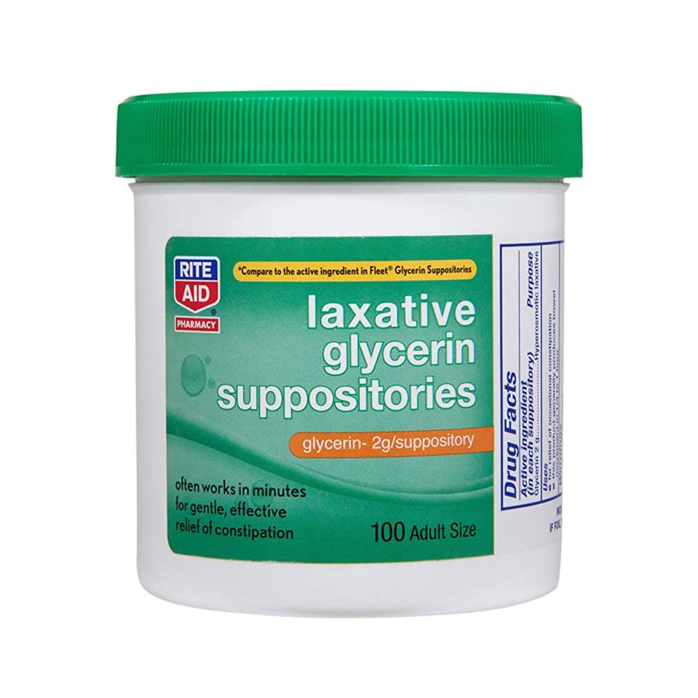 Rite Aid Laxative Glycerin Suppositories, 2 g - 100 ct