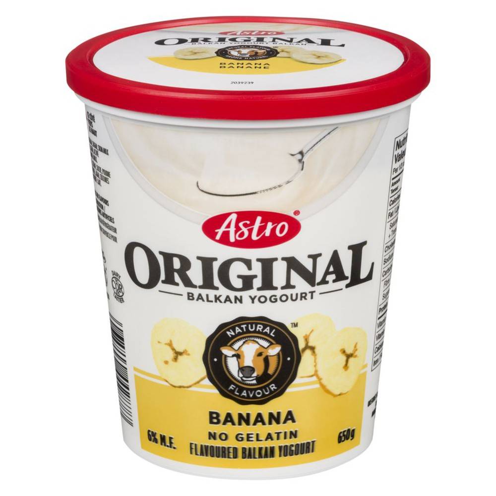 Astro Original Balkan Whole Milk Yogurt 6%, Banana (650 g)