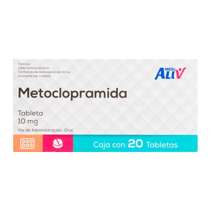 Medialiv metoclopramida tabletas 10 mg (caja 20 piezas)