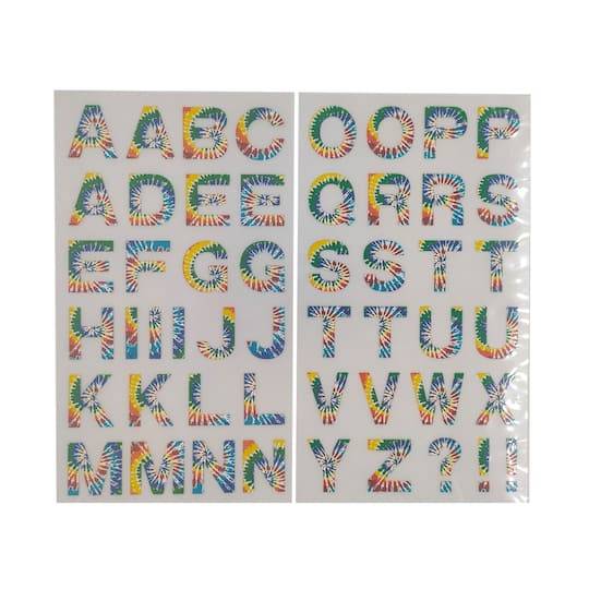 1.25" Iron-On Tie Dye Rainbow Letters By Make Market