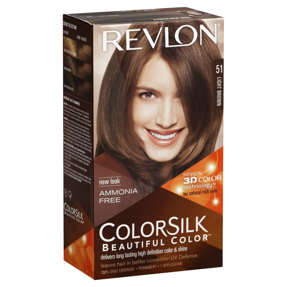 Colorsilk Revlon Beatiful Color Light Brown 51 Permanent Color