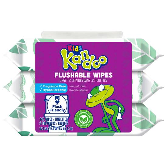 Kandoo Sensitive Flushable Wipes (3 x 48 ct)
