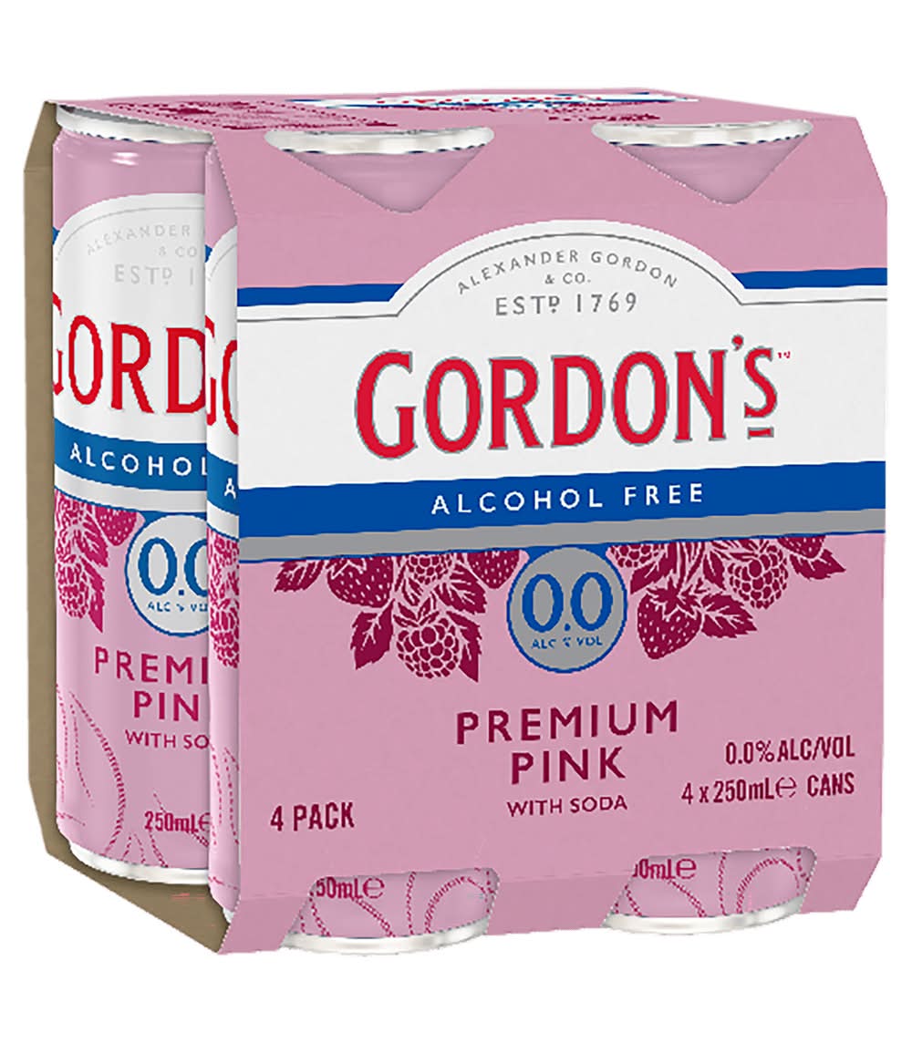 Gordon's Pink & Soda 0.0% Cans 4x250ml