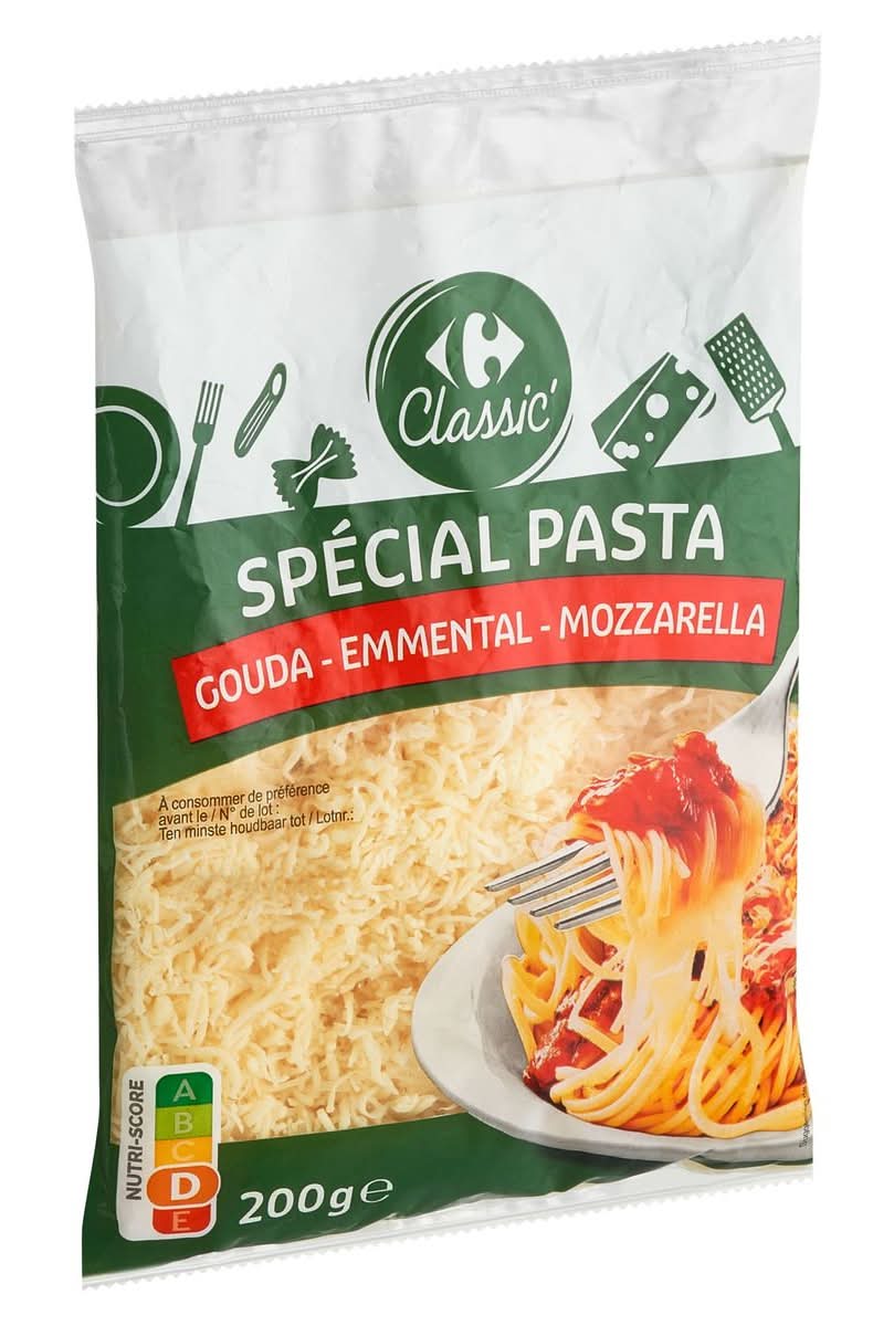 Carrefour Classic'' Spécial Pasta Gouda, Emmental, Mozzarella 200 g