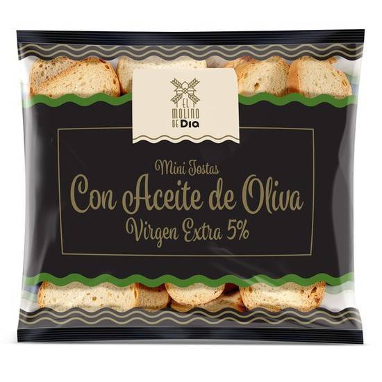 Mini Tostas con Aceite de Oliva Virgen Extra El Molino de Día en Bolsa (90 g)