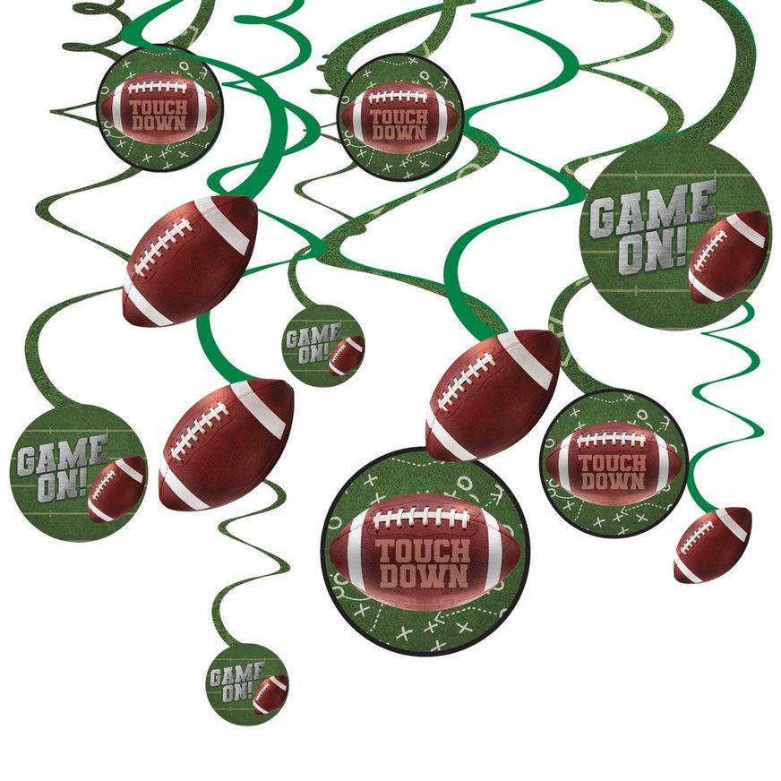 Party City Go Fight Win Football Swirl Decorations (12 pack)