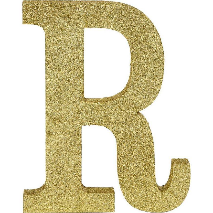 Glitter Gold Letter R Sign