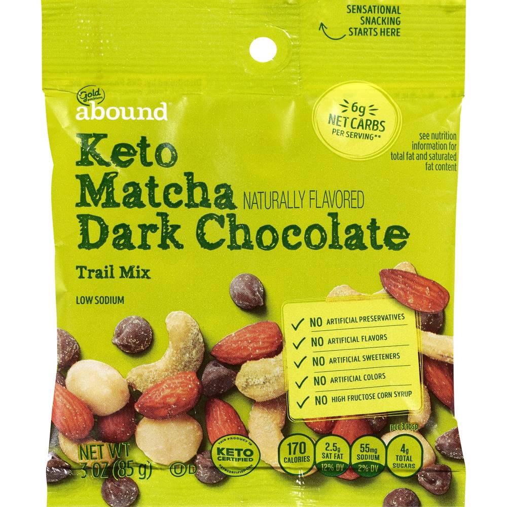 Abound Keto Matcha Trail Mix, Dark Chocolate (3 oz)