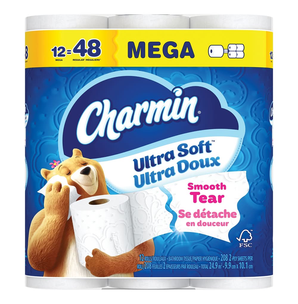 Charmin Ultra Soft Toilet Paper Mega Rolls, 9.9x10.1 cm (12 ct)