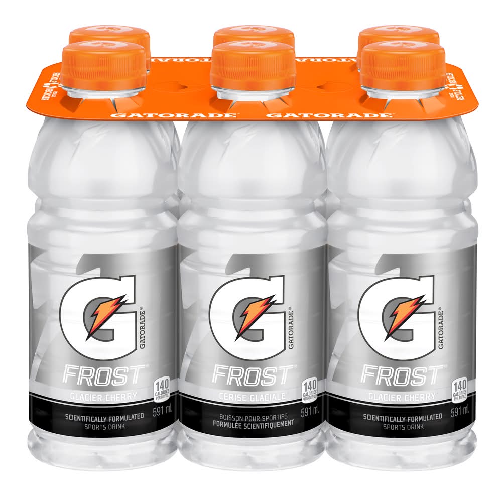Gatorade Frost Scientifically Formulated Sports Drink, Glacier Cherry (6 x 591 ml)