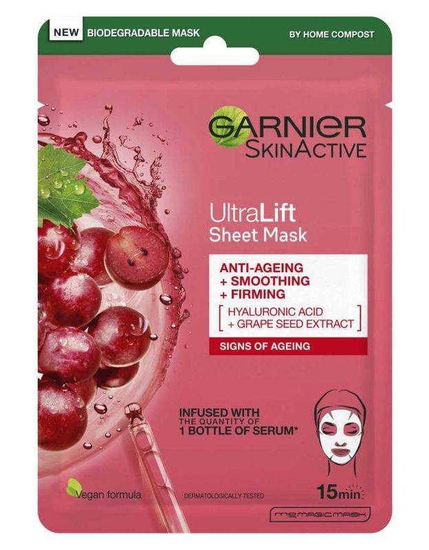 Garnier Ultralift Anti Ageing Radiance Boosting Face Sheet Mask 28g