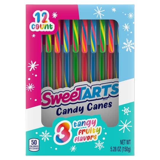 SweeTARTS Candy Canes, Green Apple - Cherry (5.3 oz, 12 ct)