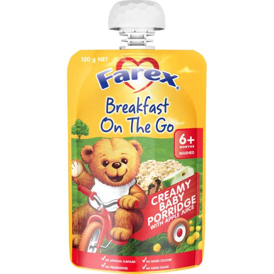 Farex Breakfast on the Go Porridge With Apple Baby Food Cereal 120g