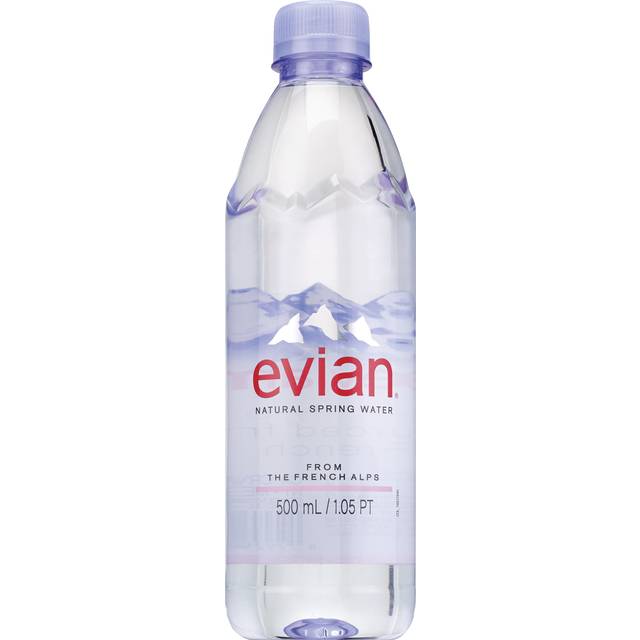 Evian Drinking Water SPRING Single 0.5 Liter Bottle