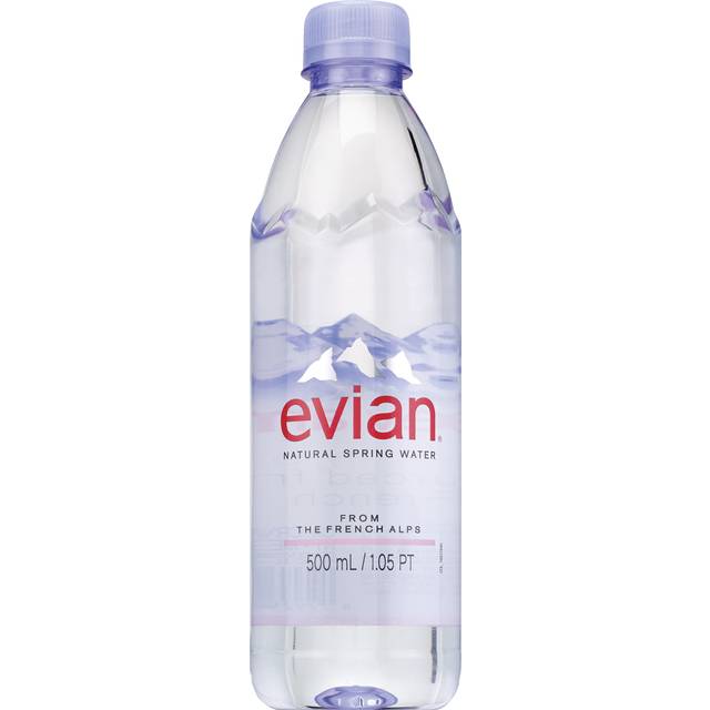 Evian Drinking Water Spring Single 0.5 Liter Bottle