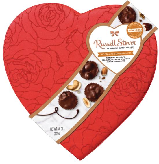 Russell Stover Nut Cluster Fabric Heart Box - 8 oz