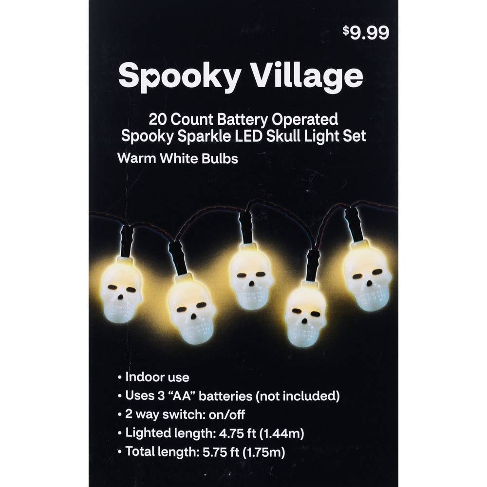 Spooky Village Sparkle Led Lights, Assorted Styles, 5.75 Ft