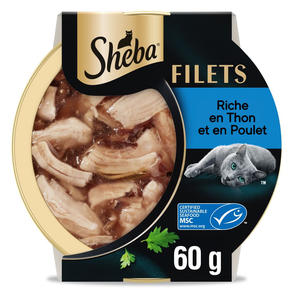 Sheba - Pâtée pour chat en filets, poulet & thon (60g)
