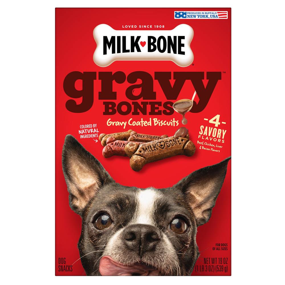 Milk-Bone GravyBones Dog Treat All Ages - Chicken, Beef, Liver, Bacon (Flavor: Variety, Size: 19 Oz)