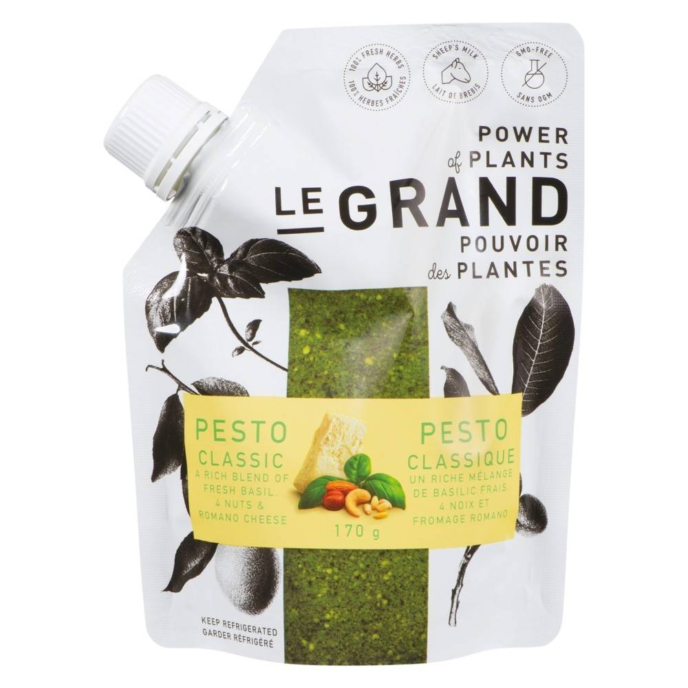 Le grand pesto 4 noix et fromages (170 g) - classic pesto (170 g)