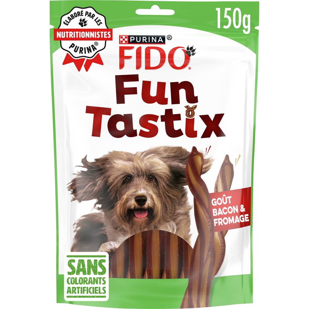 Purina - Fido fun tastix friandises pour chien au goût bacon et fromage (150g)