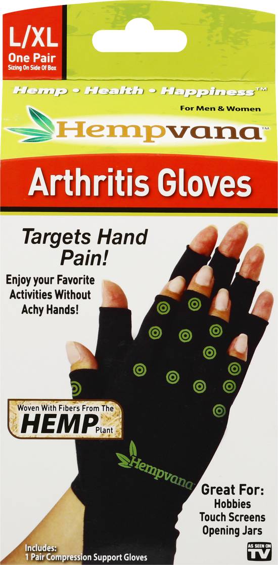 Hempvana Arthritis Gloves L/Xl Size (1 pair)