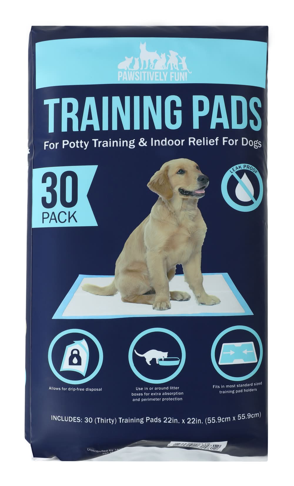 Pawsitively Fun! Training Pads For Dogs, 22x22 in (30 ct)