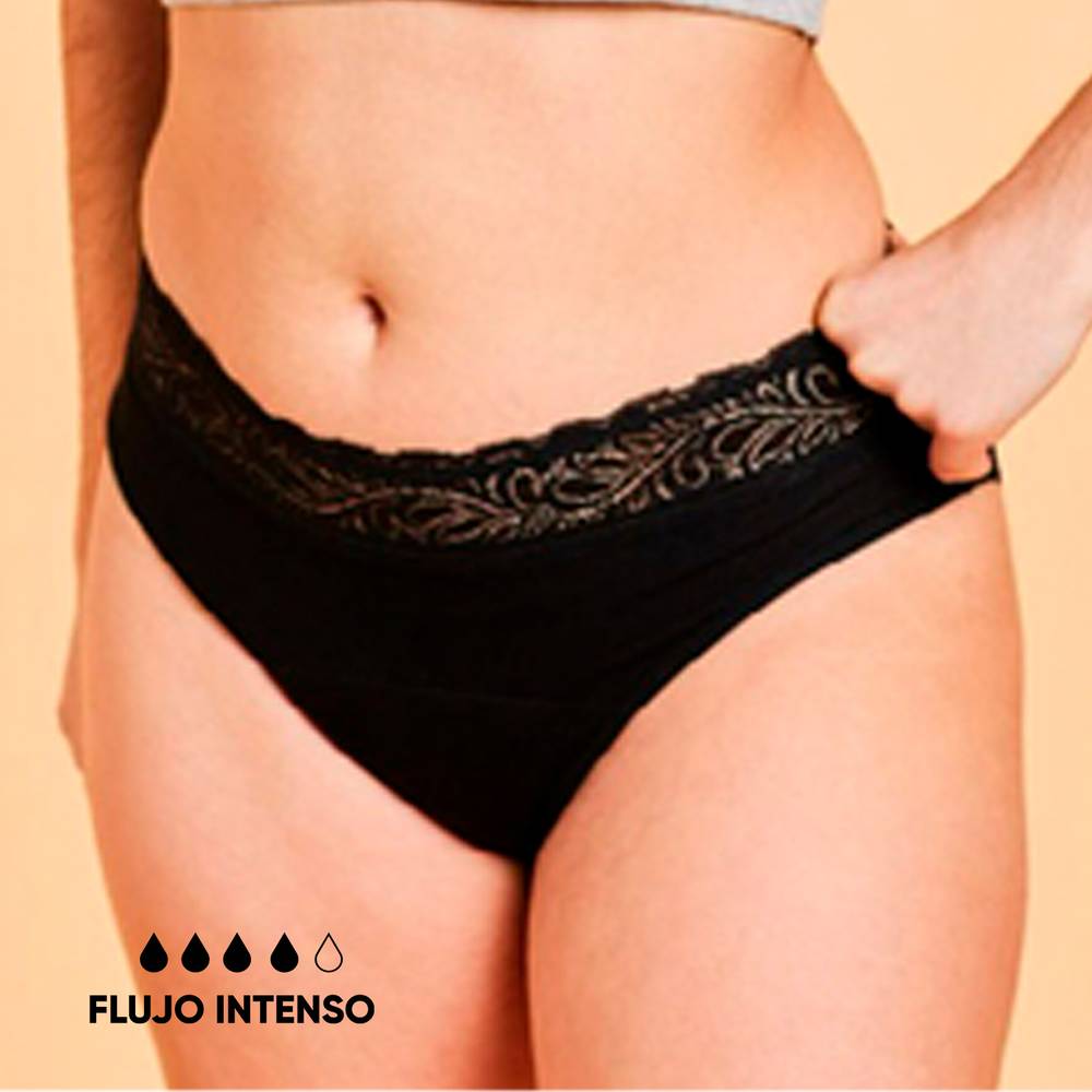 Bloodygreen · Pantaleta menstrual flujo intenso - l - Negro