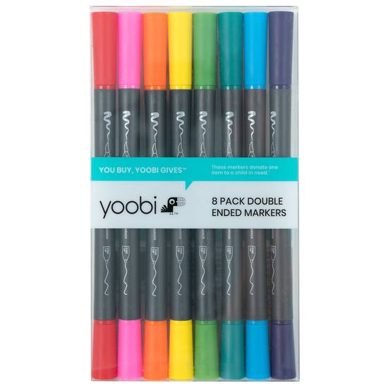 Yoobi Double Ended Brush Markers - 8 ct