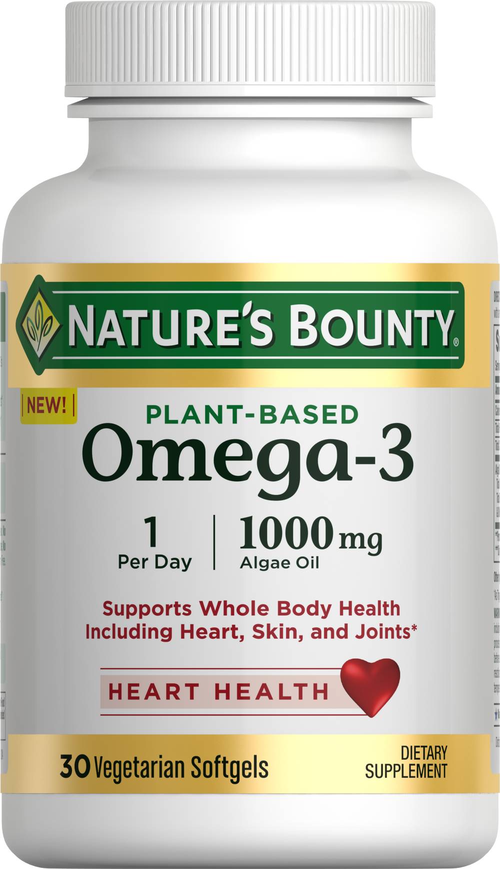 Nature's Bounty Plant Based Omega-3 Supplement Softgels (30 ct)
