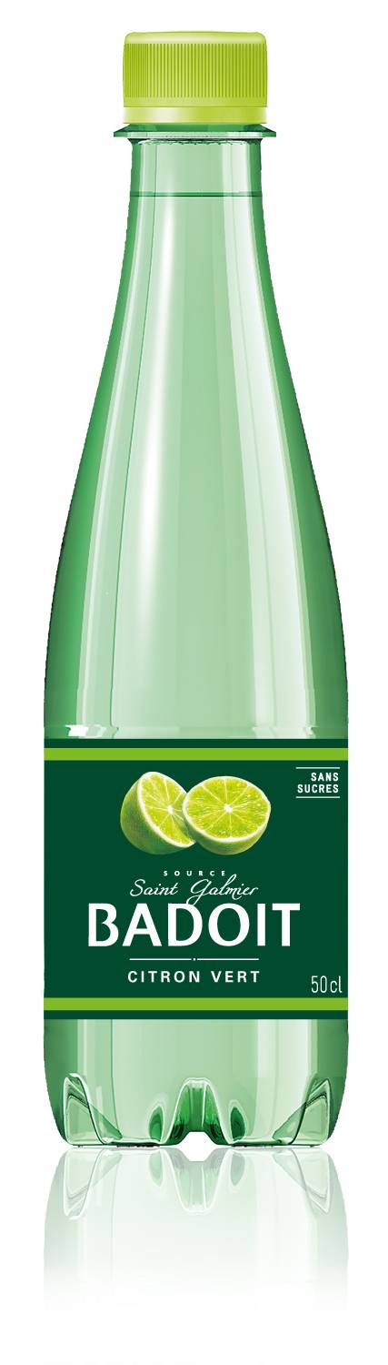 Badoit - Boisson pétillante à l'eau minérale naturelle à l'arôme de citron vert (500 ml)