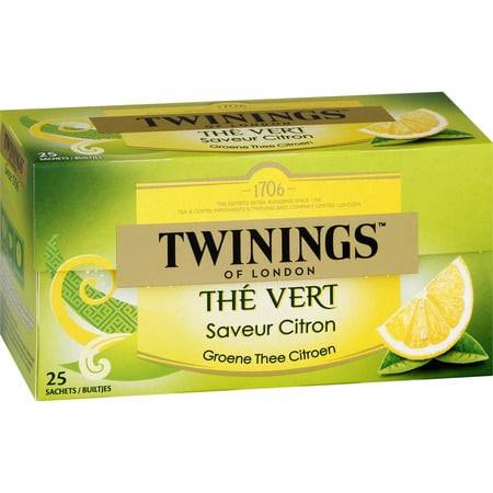 Thé vert Citron Twinings TWININGS - la boite de 25 sachets