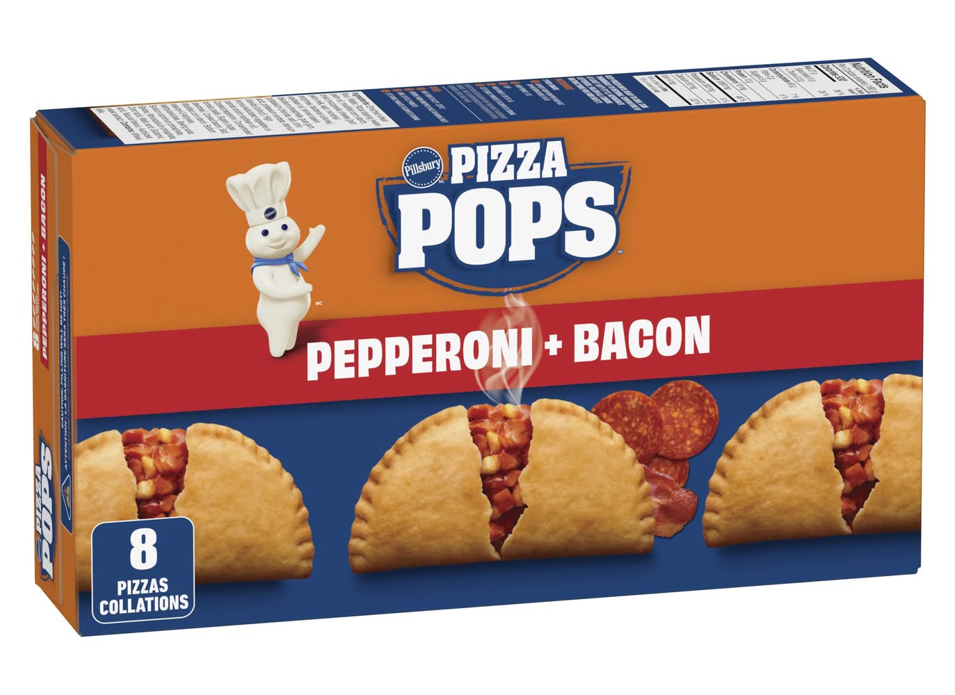 Pillsbury Pizza Pops Snack, Pepperoni + Bacon (760 g, 8 ct)