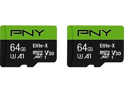 Pny Elite-X 64gb Microsdxc Memory Card With Adapter (2 ct)