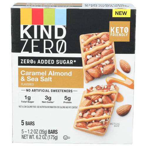 Kind Caramel Almond & Sea Salt Zero Bar 5 Pack Case