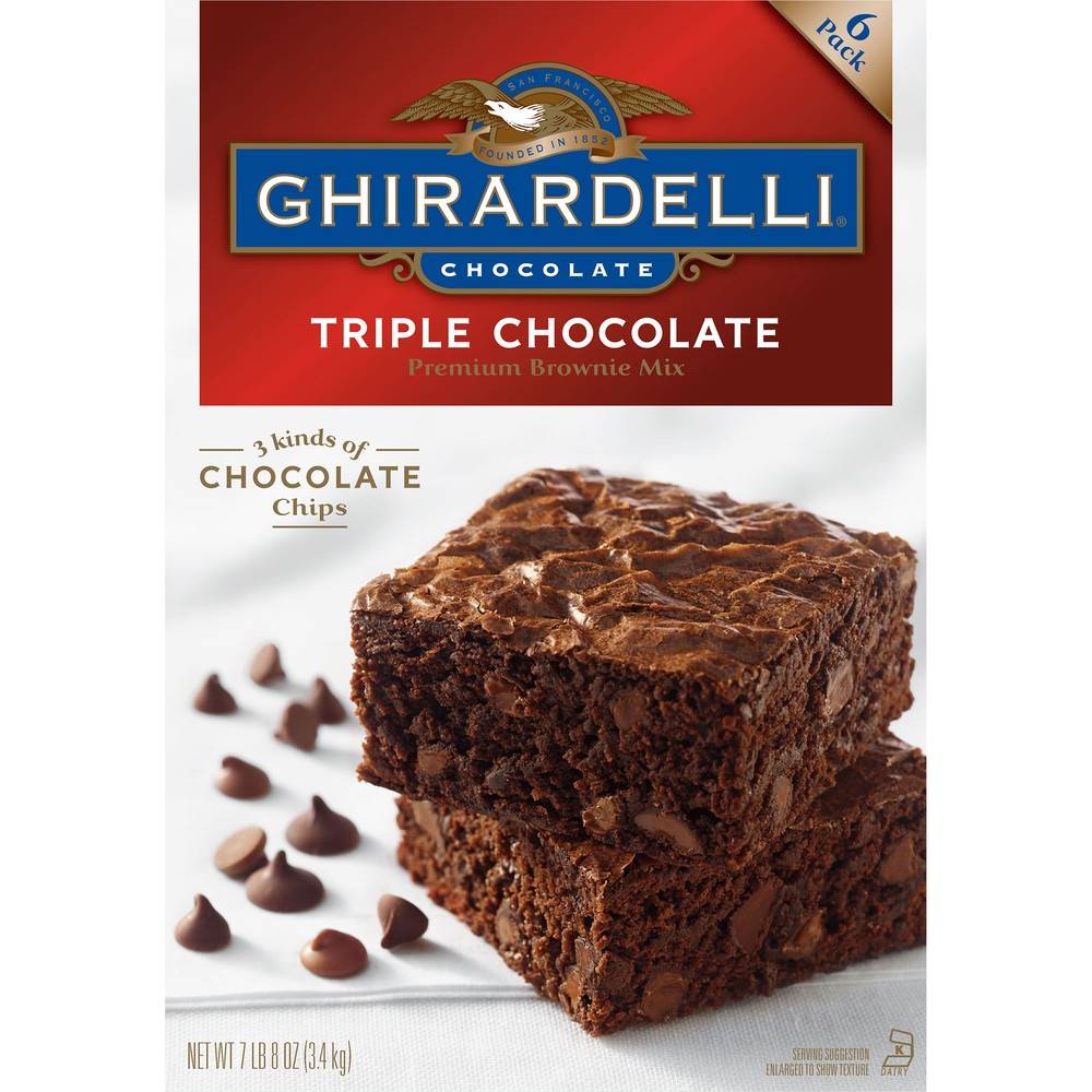 Ghirardelli Premium Triple Brownie Mix, Chocolate (120 oz, 6 ct)