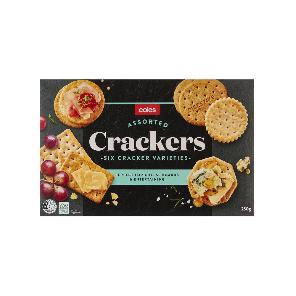 Coles Assorted Crackers Selection 250g