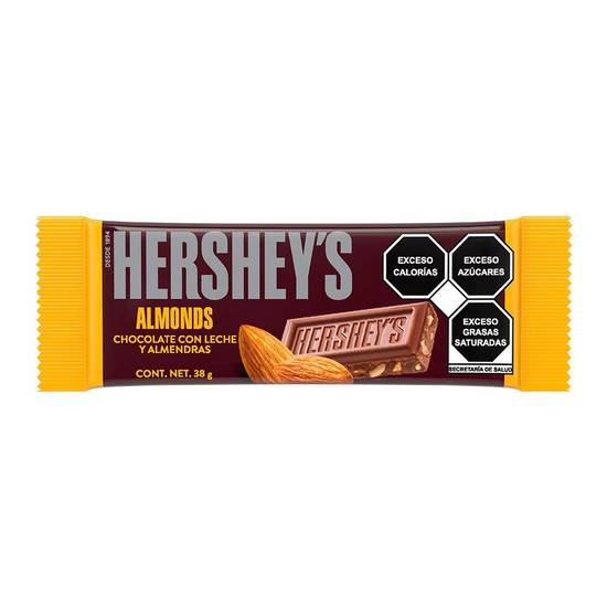 Hershey's chocolate con leche y almendras (barra 38 g)