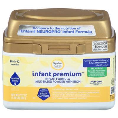 Signature Care Premium Infant Formula Plastic Tub 22.2 Ounce