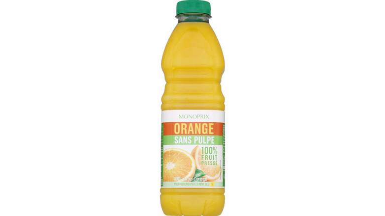 Monoprix 100% pur jus d'orange sans pulpe La bouteille de 1 l