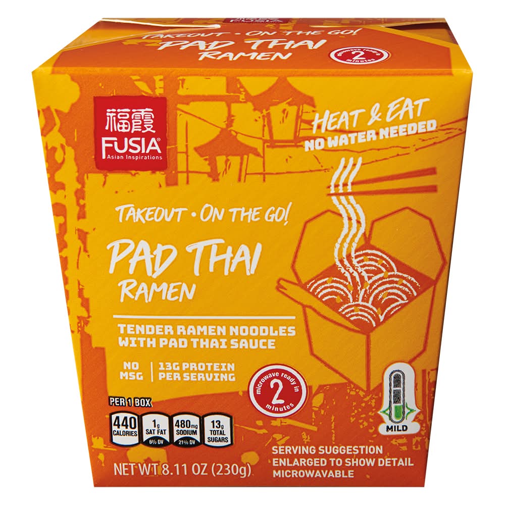 Fusia Asian Inspirations Pad Thai Ramen Noodle Takeout Box (8.11 oz)