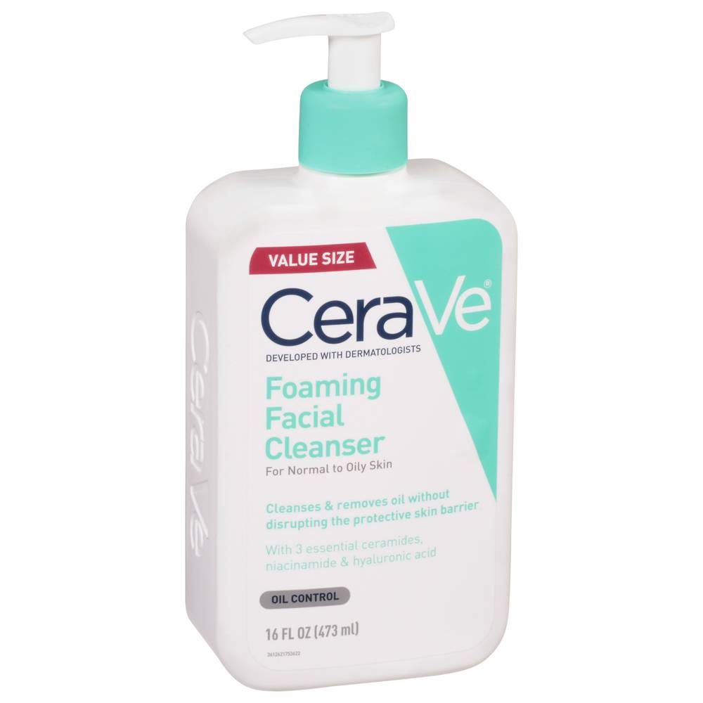 CeraVe For Normal To Oily Skin Foaming Facial Cleanser (16 fl oz)