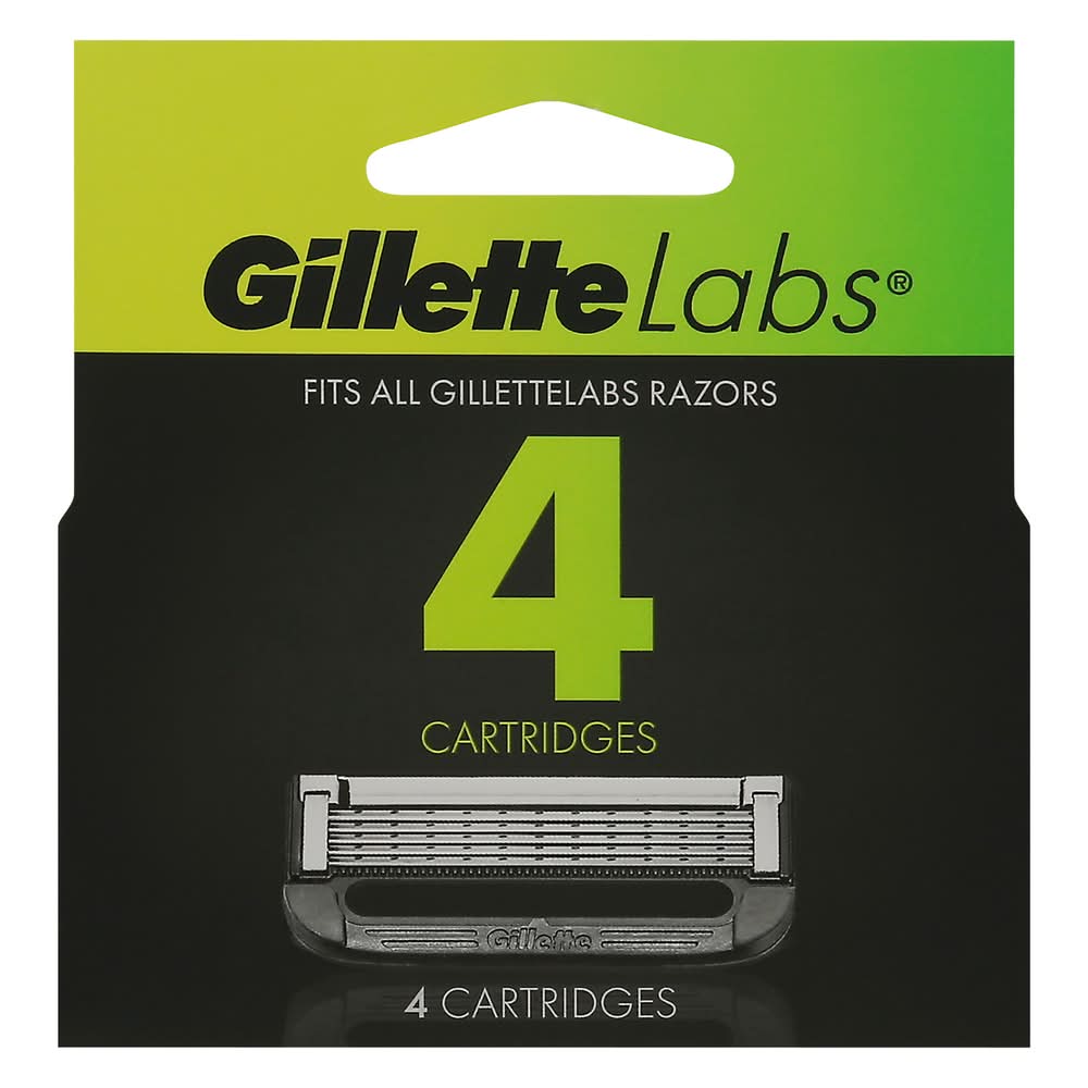 Gillette Razor Blade Refills With Exfoliating Bar (4 ct)
