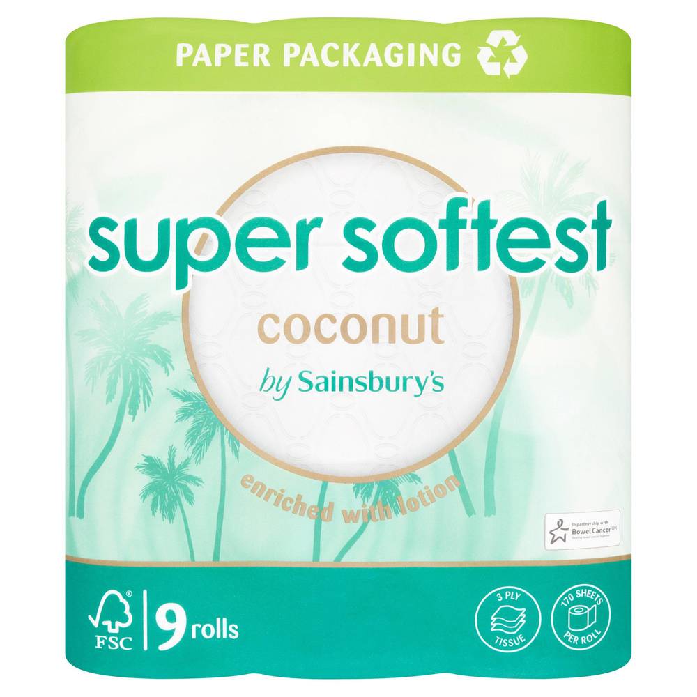 Sainsbury's Super Soft Coconut Toilet Roll x9