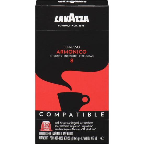 Lavazza capsules de café espresso armonico intensité 8 (10 un) - ground ...