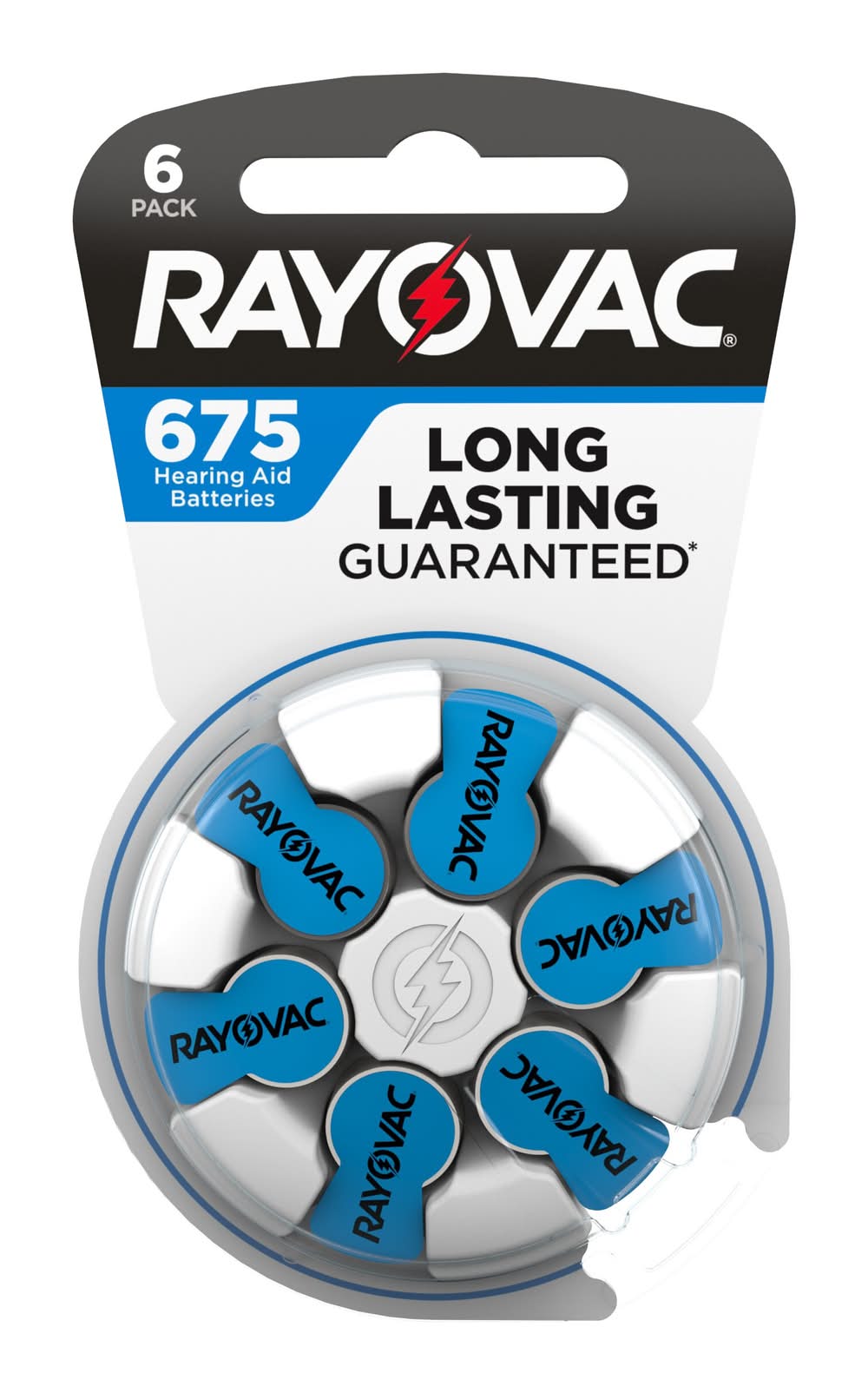 Rayovac 675 Hearing Aid Batteries, 6 Ct