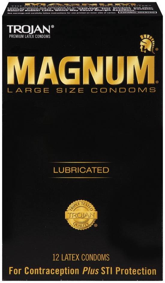 Trojan Magnum Large Lubricated Latex Condoms, 12 CT