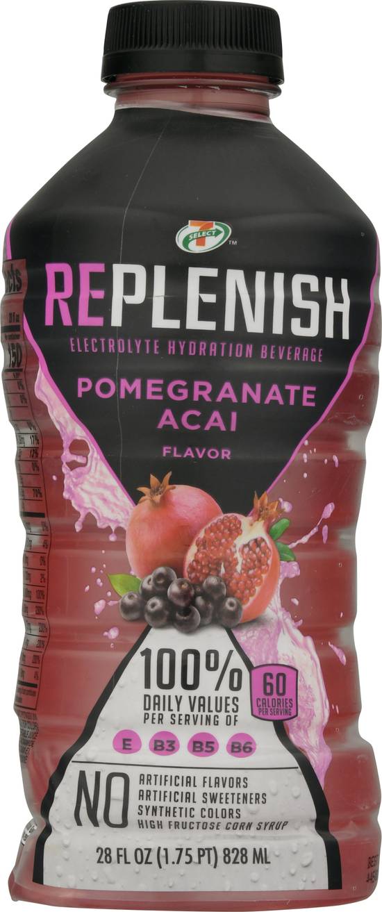 7-Select Replenish Pomegranate Acai Electrolyte Hydration Drink (28 fl oz)