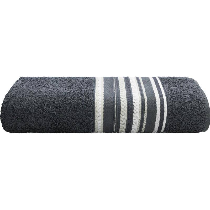 Camesa toalha de banho vegas lisa bordado com listras (62x130 cm)