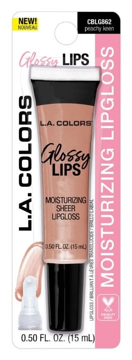 L.A. Colors Glossy Lips Moisturizing Sheer Lipgloss, Cblg862 Peachy Keen (0.5 fl oz)